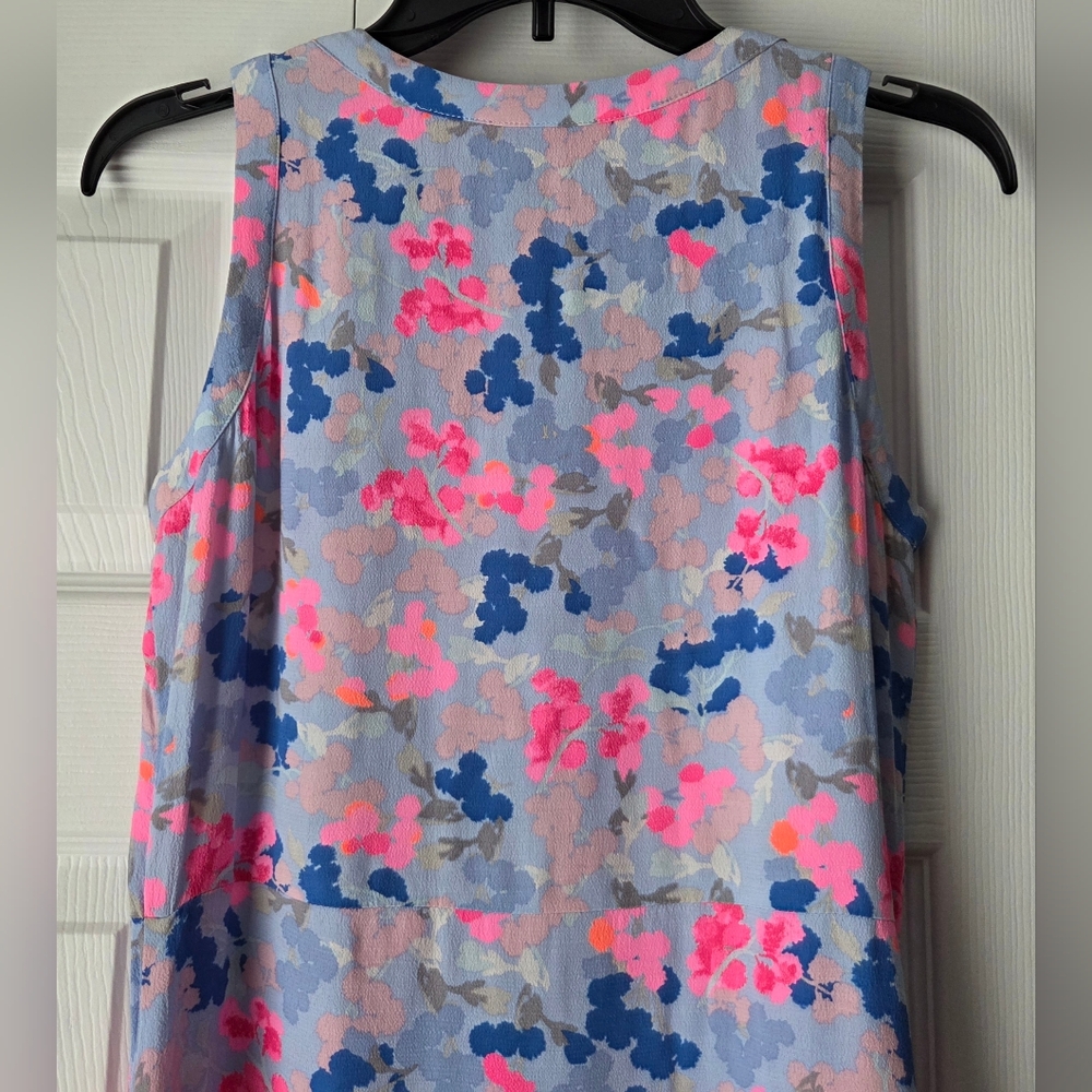 Joules Ava Pink And Blue Floral Sleeveless Shift Dress Size 4 - Picture 7 of 11